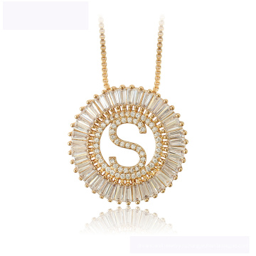 34441 оптовая продажа xuping мода ожерелье из 18-каратного золота буква S роскошное ожерелье